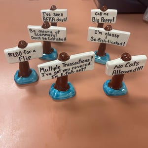 Ceramic Aquarium Sign ~ Custom made with your message on the sign