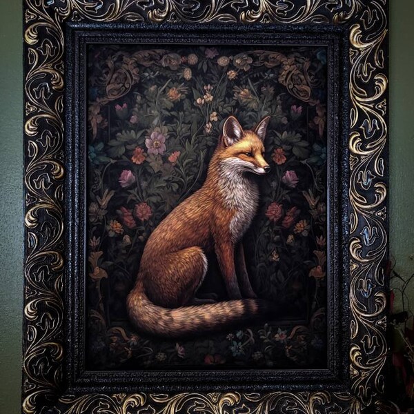 William Morris Inspired Fox Art Print, Fox Print Poster Nature Living ...