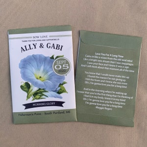 CUSTOM Printable Seed Packet Favor DIY Wedding / Bridal Shower / Baby ...