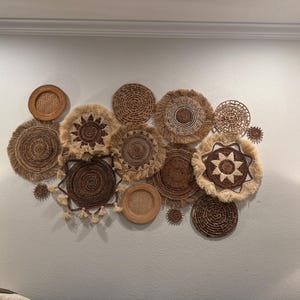 Banana Bark Bohemian Fringe Wall Decor, Boho Placemats and Wall Decor,Rustic and Farmhouse Decoration,Natural Material Home Decor,Wicker Art