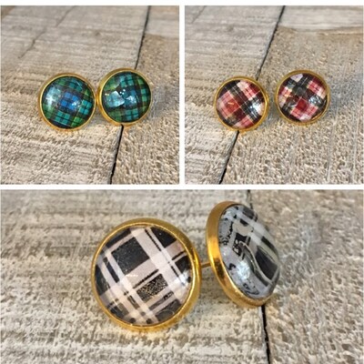 Plaid Patterns 10mm 12mm 14mm 16mm Printable Tartan Circle Images Digital Collage Sheet Instant ...