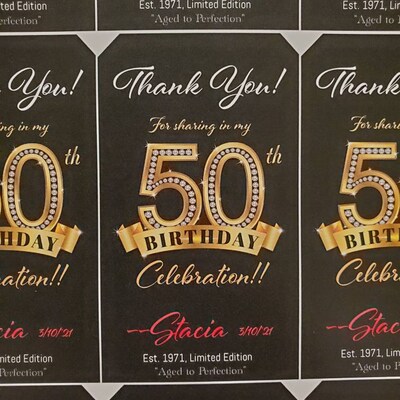 50th Birthday Favor Tags, 50th Birthday Thank You Tags Printable, 50th ...