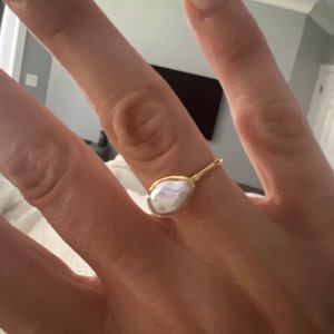Customer photo from Crystal, Large Raw Pearl Ring