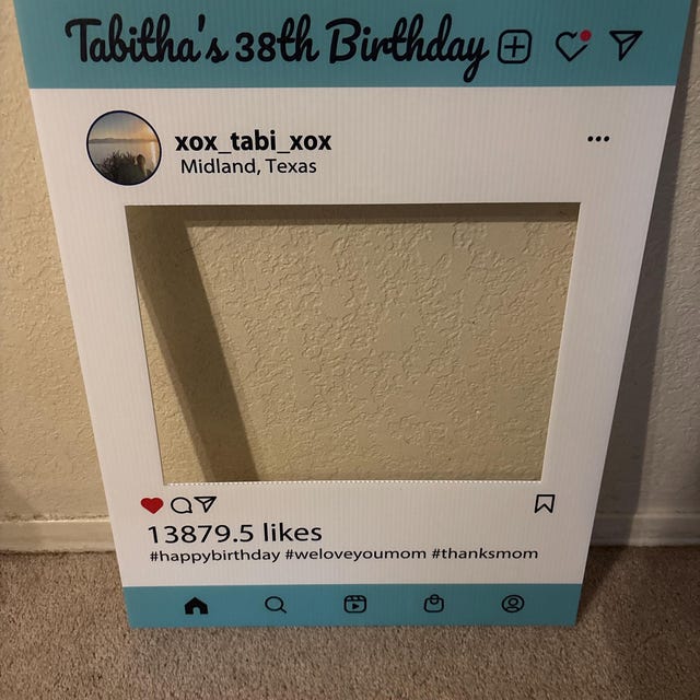 Wedding Shower Decorations Personalized Selfie Frame, Instagram