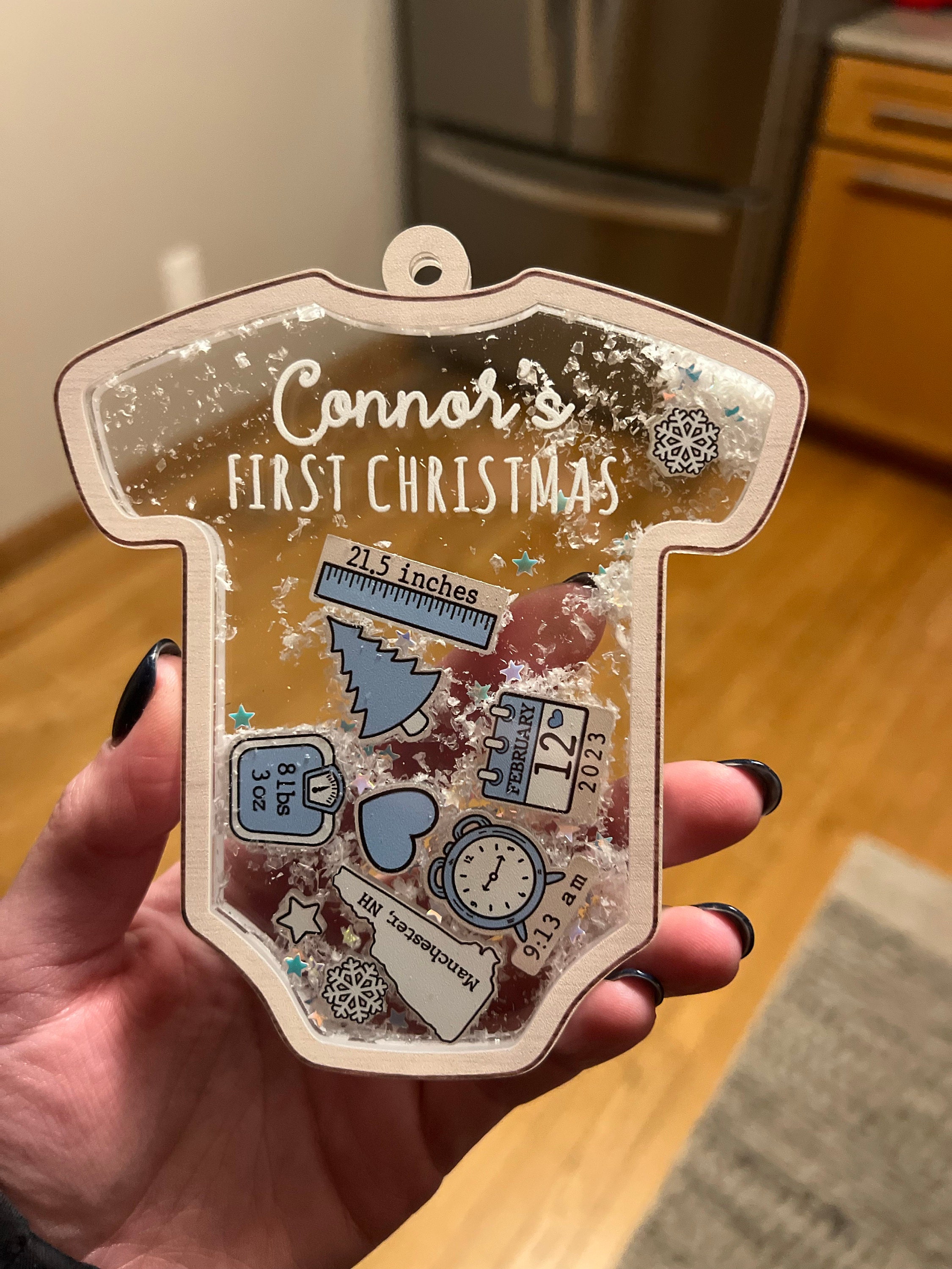 Baby&#39;s First Christmas Ornament 2024, Baby 1st Christmas Ornament, Christmas New Baby Keepsake, 4D Shake Babies Ornament, New Baby Gift