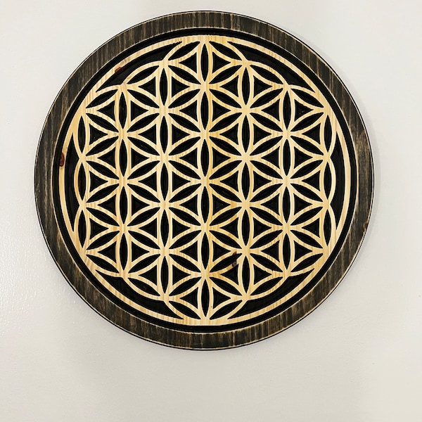 Wood Flower of Life Sacred Geometry Wall Art Mandala - Etsy