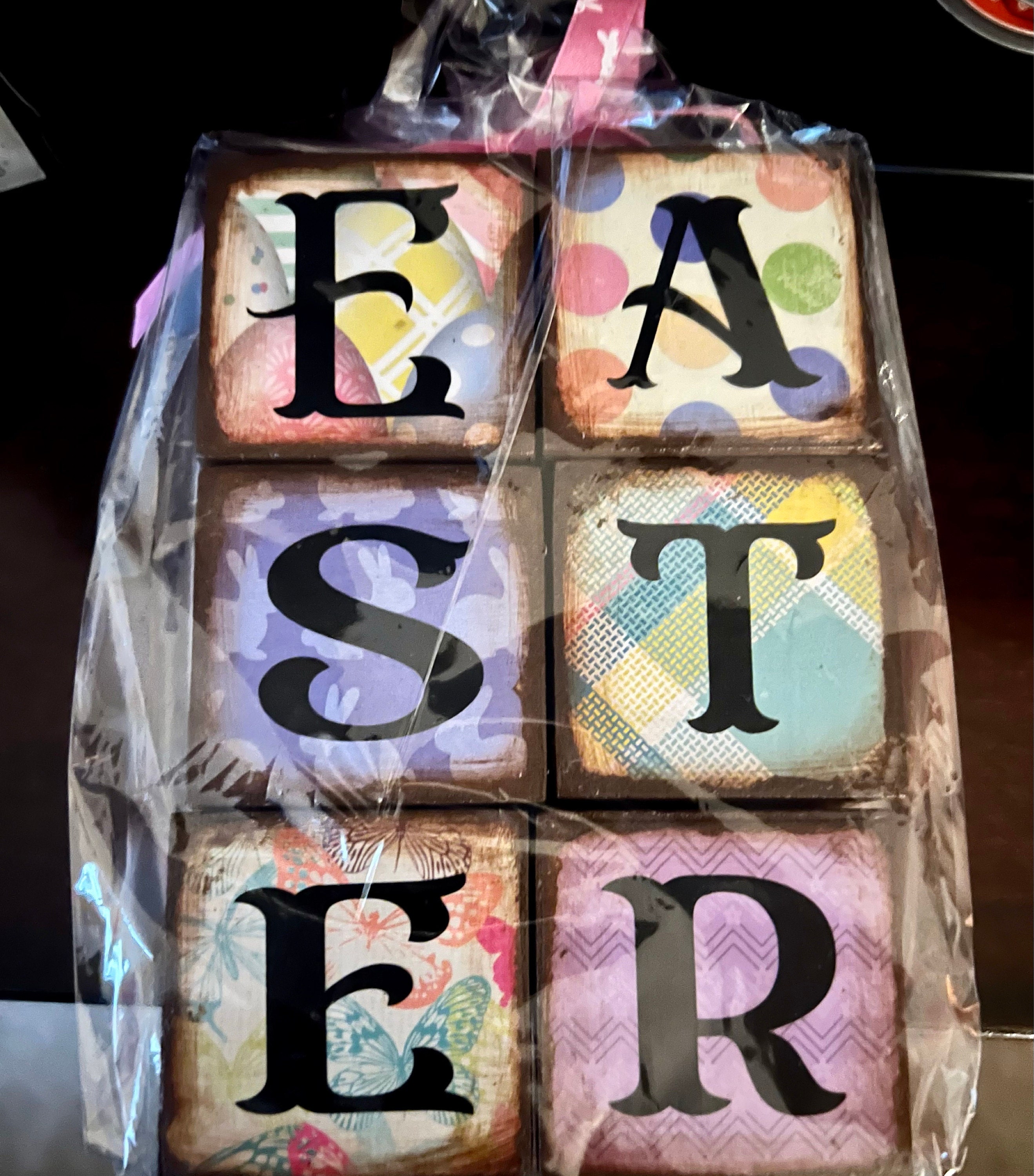MADE TO ORDER-Easter Wood Blocks, Easter tier tray decor, Spring decor, farmhouse decor, wood blocks,