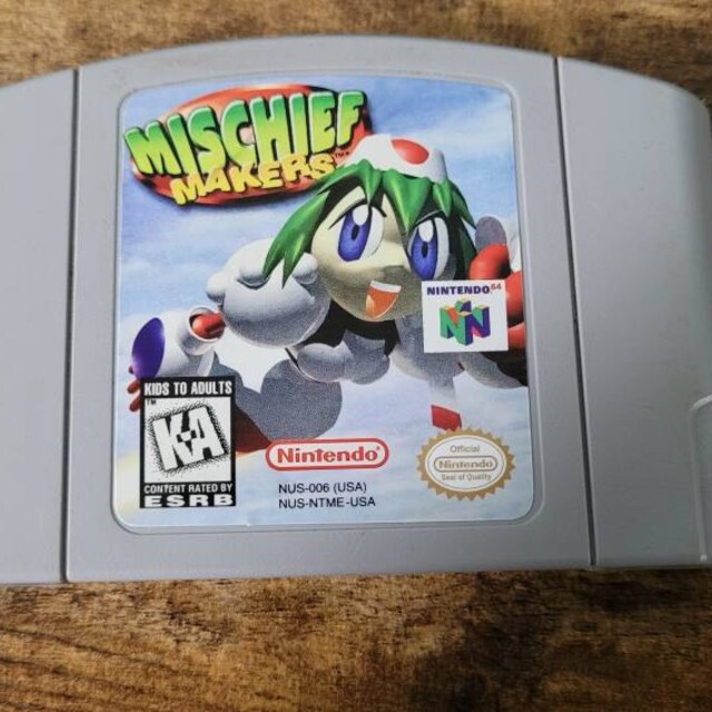 Nintendo N64 Mischief Makers Replacement Label Decal Glossy Finish