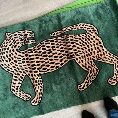 Hand Tufted Animal Skin Leopard Rug for Living Room Bedroom - Etsy