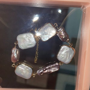 Bracelet Perles De Culture D'Eau Douce Baroques Multicolore - Fait Main - Argent Massif