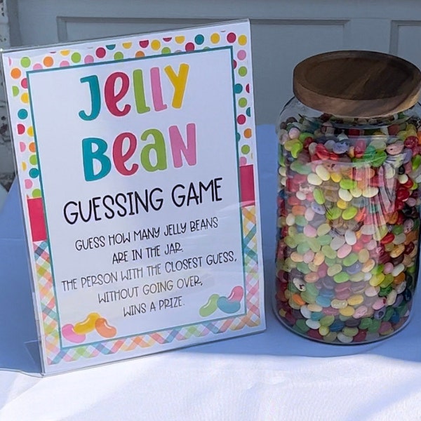 Guess How Many Jelly Beans Printable Easter Game, Birthday Party Game