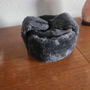 ヴィンテージ冬用フェイクファー帽子、ソビエト軍デザインウシャンカ