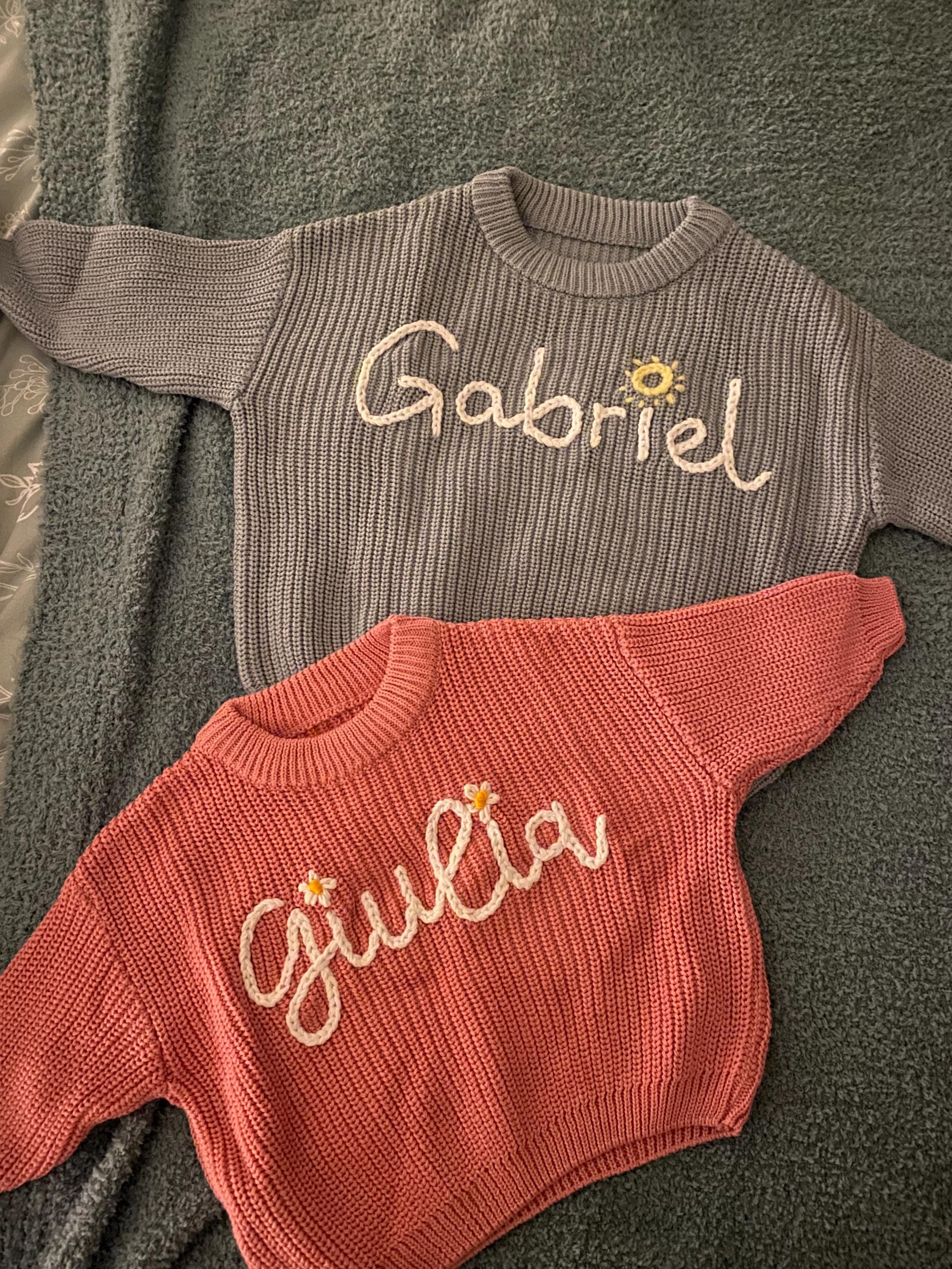 Cherished Custom Baby Sweaters: Personalize Their Name with Exquisite Embroidery