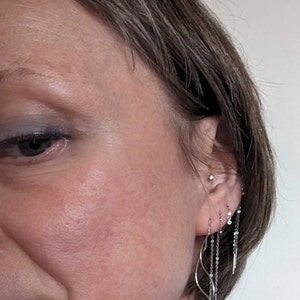 Sterling Silver Minimalist Wave Ear Wire Drop Earrings, Silver, Gold ...