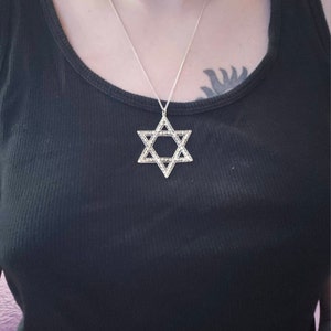 Collier Étoile De David En Acier Inoxydable - Pendentif Juif Vintage Unisexe