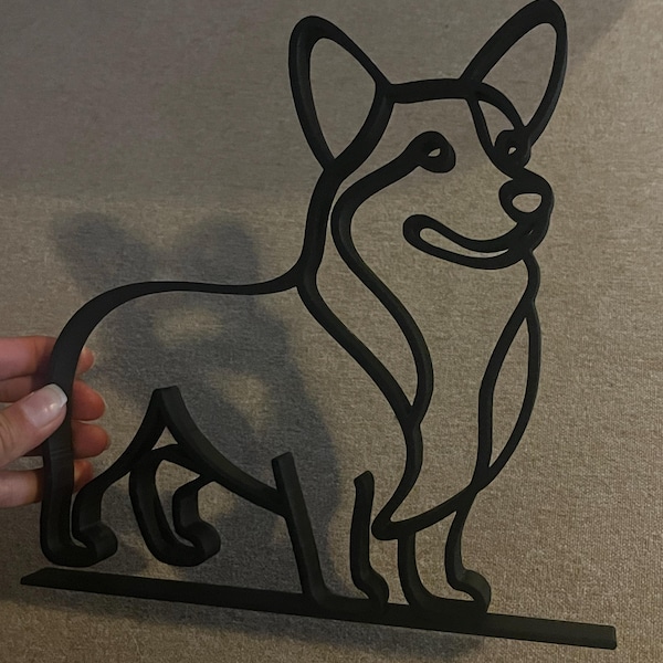 Customer photo of Corgi Line Art Sculpture in their home