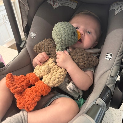 Crochet Mallard Lovey THREE SIZES Mallard Duck Toy Heirloom Stuffed