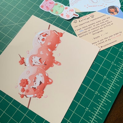 Stingrays Art Print , Kawaii Art Print, Cute Prints, Illustrated Art