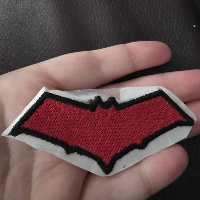 Red Bat Symbol Embroidered Patch - Etsy
