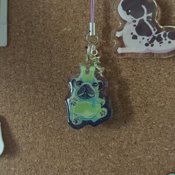 Geeble Jotchua Alienposting Glitter Acrylic Phone Charm - Etsy