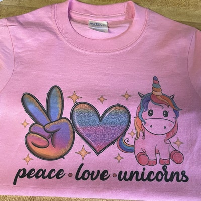 Peace Love Unicorns Png Sublimation Design Download,hand Drawn Unicorn ...