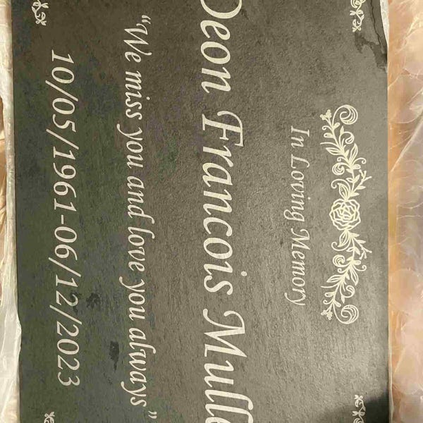 Memorial Stone Gray Slate for Mom Dad, Personalized in Loving Memory ...