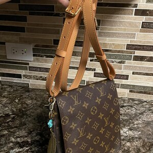 Crossbody Vachetta Leather Strap For lv Bag Shoulder Pad Vintage Honey  Patina