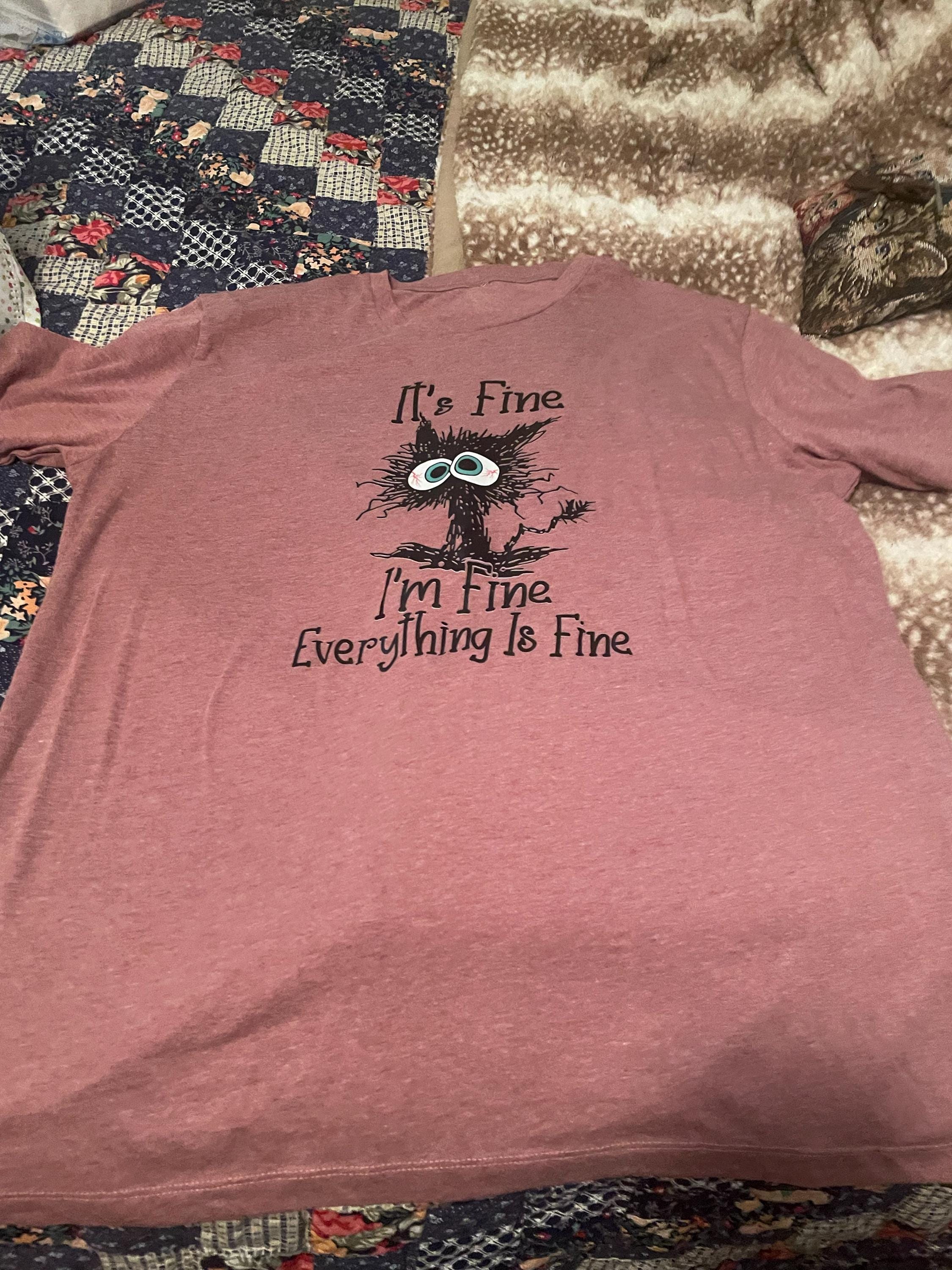 It's Fine I'm Fine Everything Is Fine Shirt, Cute Black Cat Tee, Sarcasm T-Shirt, Everything Is Fine, Funny Cat Tee, Funny Gift Cat Lover