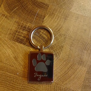 FUN CUTE NOVELTY CERAMIC DOG PAW PRINT KEYRINGS WITH GIFT BAG HAND MADE NEW 