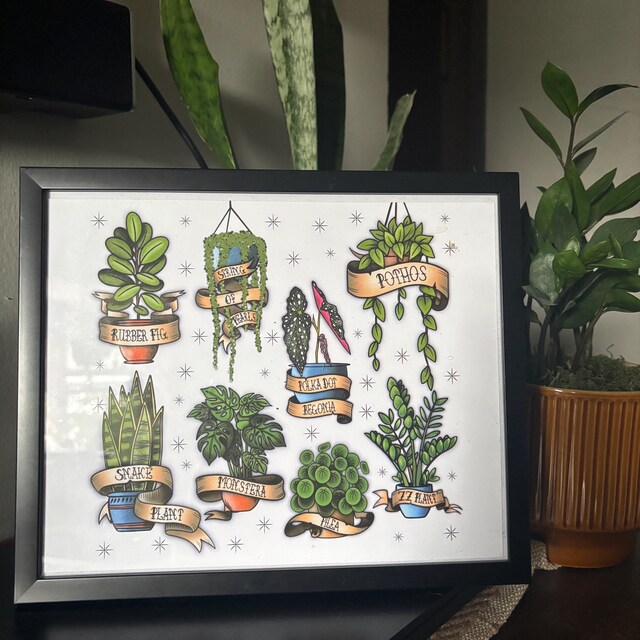 絵画 Plants Tattoo Flash House Plant Tattoo Flash Print, Unframed Prints