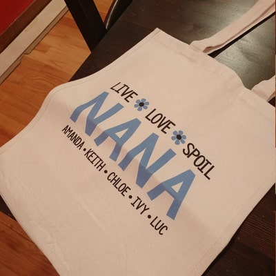 "World's Best Nana" Canvas Tote Bag - Reusable Grandma Gift Tote For Groceries, Beach, Daily Use (15.8x15 In)