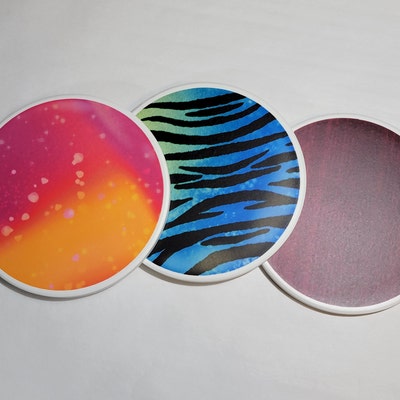 12 Blank Round Absorbent Stone Coasters With Cork Backing. - Etsy