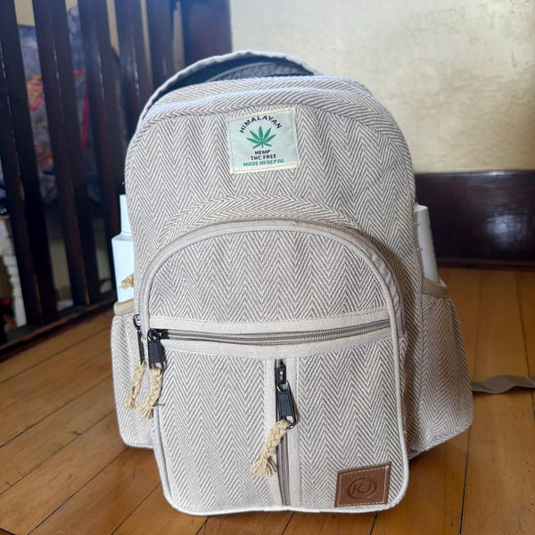 Small Lightweight Daypack Backpack Handmade Himalayan Hemp Travel ...