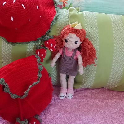 Кукла клубника крючком кукла амигуруми кукла ручной работы - Etsy