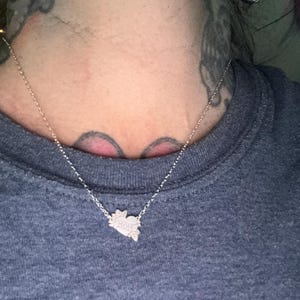 Customer photo, Mom Heart Tattoo Necklace
