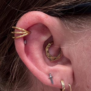 IMPLANT GRADE TITANIUM Triple Hoop Clicker Earring - Clicker Conch