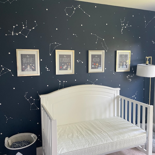 Gold Constellation Decals, Celestial Decor, Gold Star Constellations