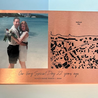 Personalised Solid Copper Photo and Map Print - Etsy