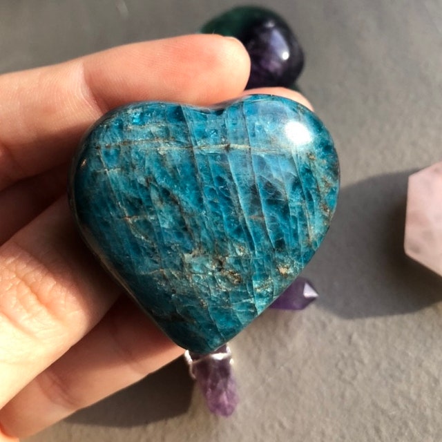 ブルーアパタイト　ハート35.4g③ ブルーアパタイト ハート35.4g③ ブルーアパタイトハート35.4g③