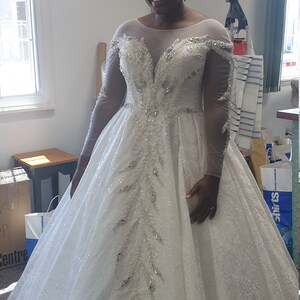 Ball Gown Wedding Dress Evita Detachable Sleeves Wedding | Etsy