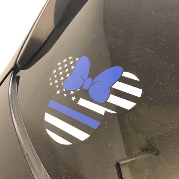 Mickey or Minnie Thin Blue Line Sticker - Etsy