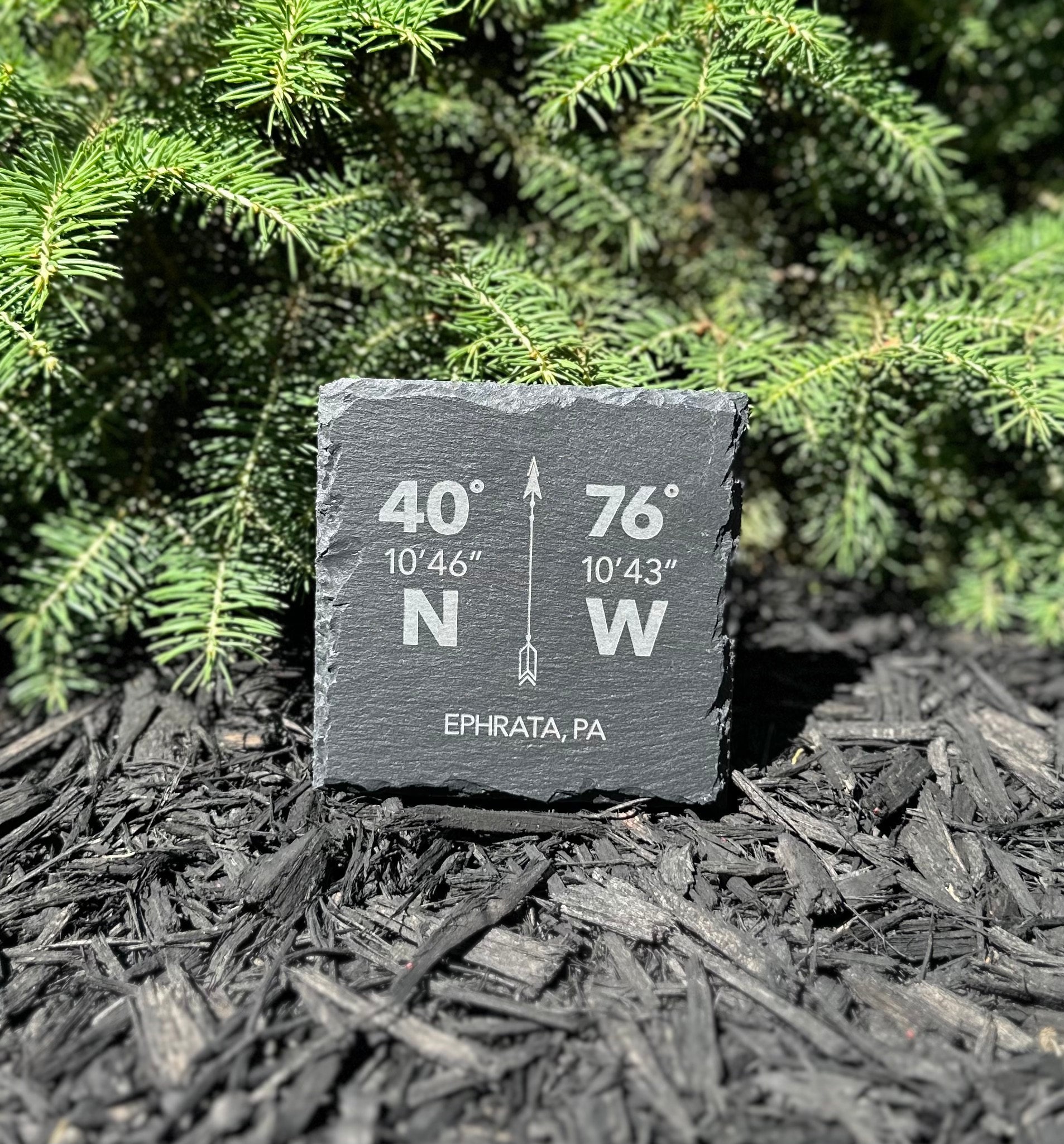 Customer photo of Custom Logo Engraved Slate Coaster from Lisa