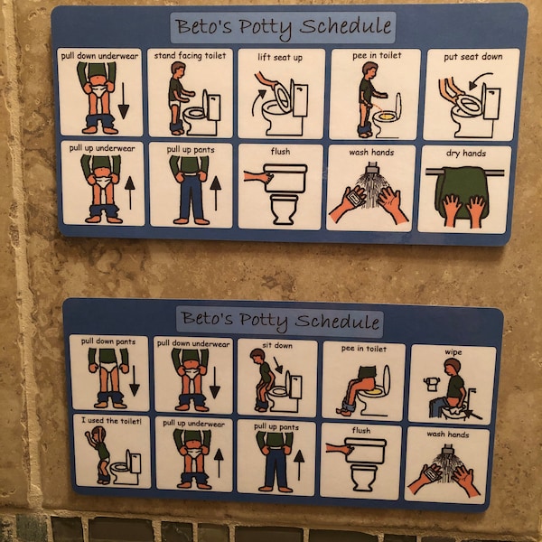 Personalized Boys Potty Training Chart, Autism Visual Schedule, Toilet ...