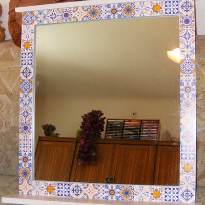 WALL TILE STICKERS Self-adhesive Portuguese Backsplash Stair Riser Wall ...