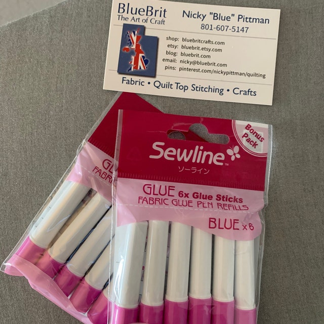 Double Pack - One Pack Of Assorted and One Pack of Blue - Sewline Fabric  Glue Pen Refills - Pen Sold Separately Link Below) Glue Sticks