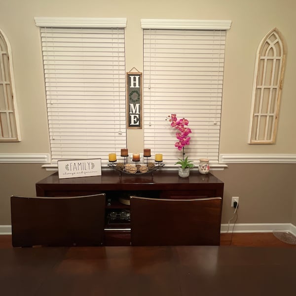 Set of 2 White Rustic Cathedral Windows – Farmhouse Wall Décor- White ...
