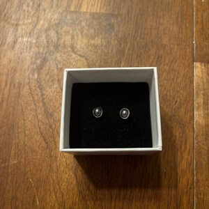 Customer photo from Lydia, Black Raw Pearl Stud Earrings
