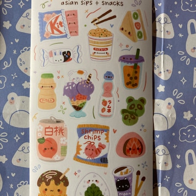 Asian Snacks Sticker Sheet Food Stickers Kawaii Stickers Cute ...