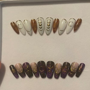 Press on Nails, Stained Glass Nails, Glass Nails, Rainbow Nails, Glue ...