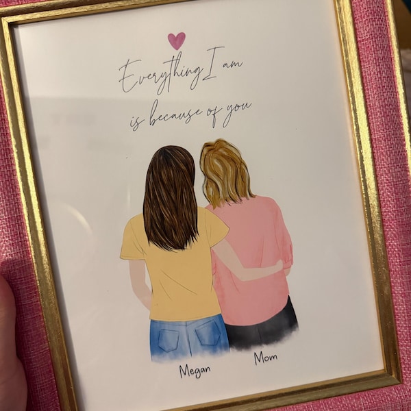 Personalized Framed Wall Art Mother and Daughter, Mother's Day Gift ...